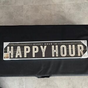 Black and White 'Happy Hour' Wall Sign
